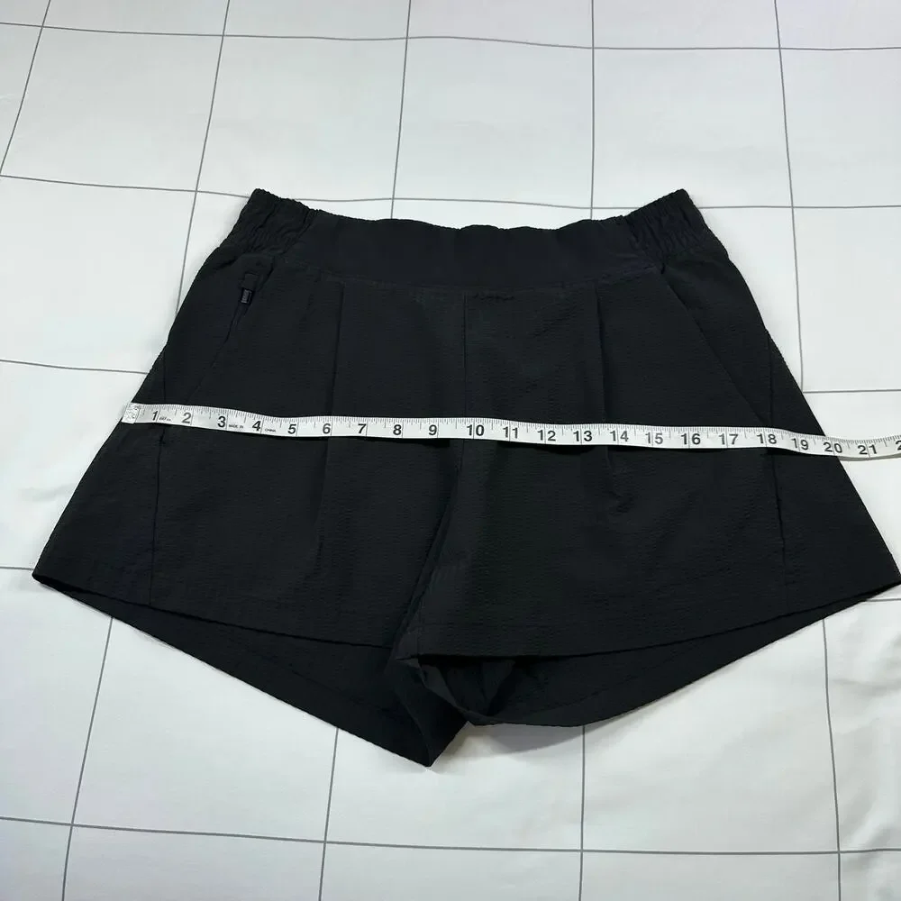 Athleta Shorts Womens 6 Black Textured Brooklyn Nylon Stretch Casual Athletic - Picture 8 of 12